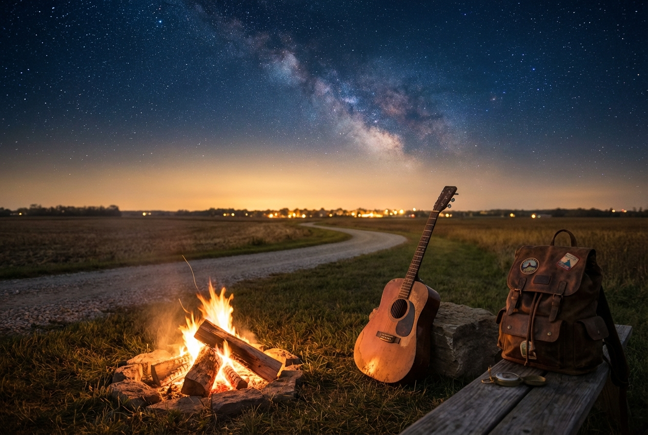 Tribute artwork inspired by music, travel, and nights outdoors.